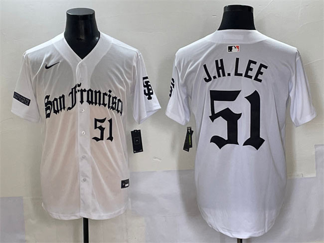 Men's San Francisco Giants 51 Jung Hoo Lee White 'Gothic Fog Edition' Vapor Premier Limited Stitched Baseball Jersey