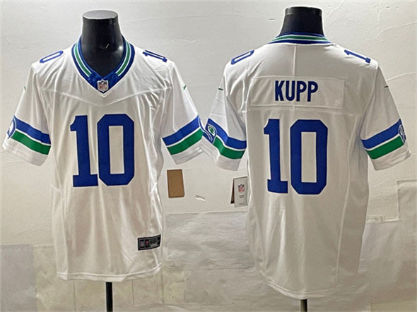 Men's Seattle Seahawks 10 Cooper Kupp White F.U.S.E. Throwback Vapor Limited Football Stitched Jersey