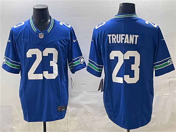 Men's Seattle Seahawks 23 Marcus Trufant Royal 2024 F.U.S.E. Throwback Vapor Limited Football Stitched Jersey