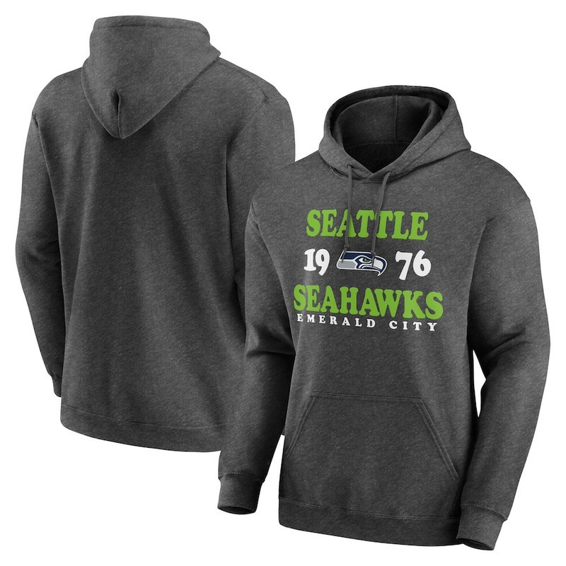 Men's Seattle Seahawks Heathered Charcoal Fierce Competitor Pullover Hoodie