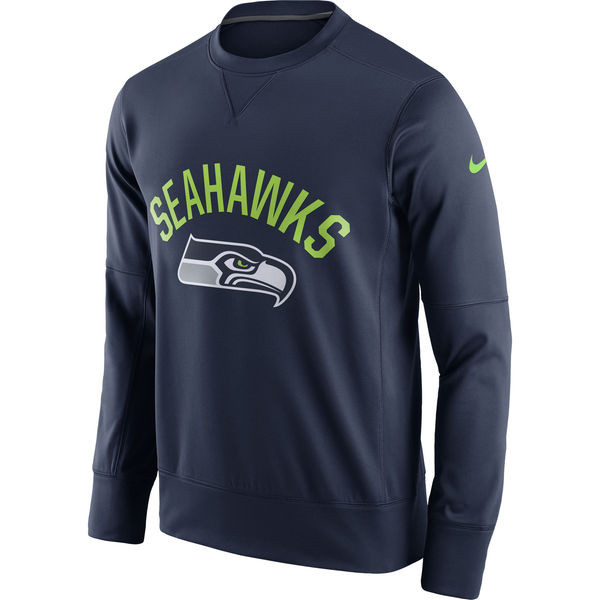 Men's Seattle Seahawks  College Navy Sideline Circuit Performance Sweatshirt