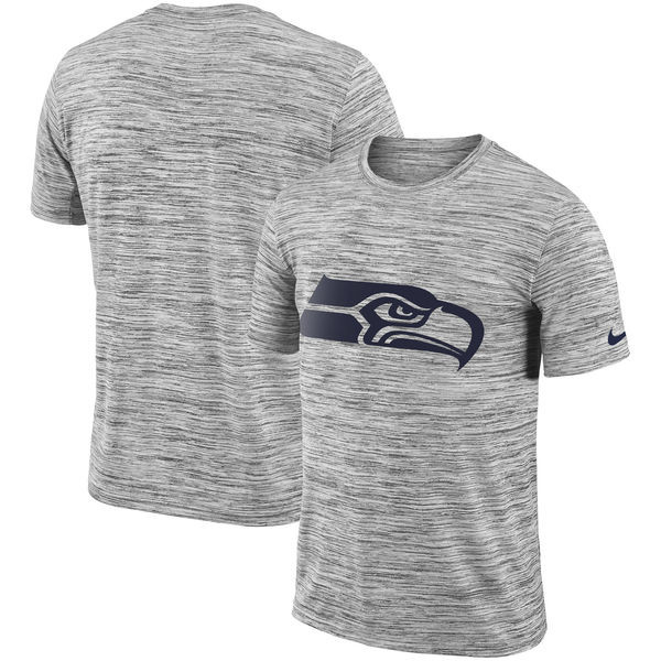 Men's Seattle Seahawks  Heathered Black Sideline Legend Velocity Travel Performance T Shirt