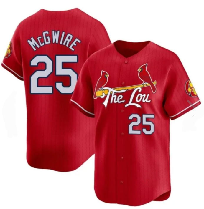 Men's St Louis Cardinals 25 Mark McGwire Red City Connect Baseball Jersey