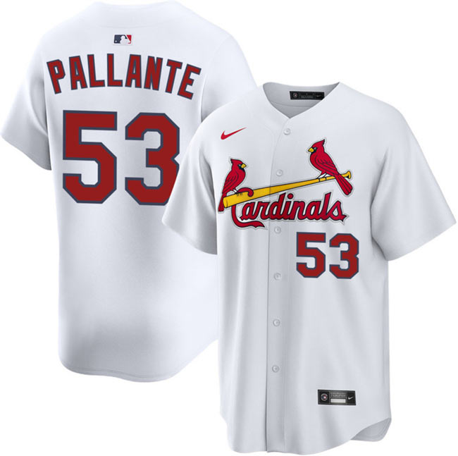 Men's St. Louis Cardinals 53 Andre Pallante White Home Limited Stitched Baseball Jersey