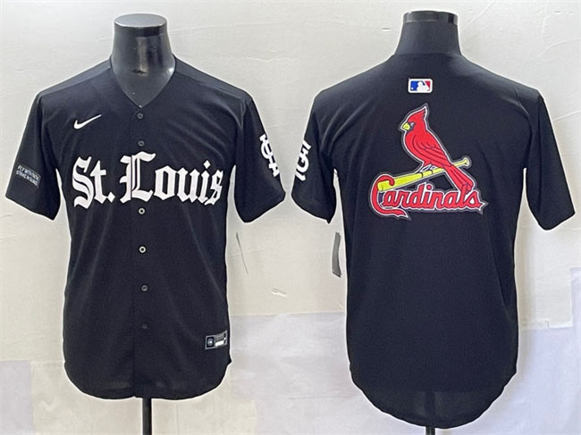 Men's St. Louis Cardinals Team Big Logo Black 'Gothic Legacy Edition' Vapor Premier Limited Stitched Baseball Jersey