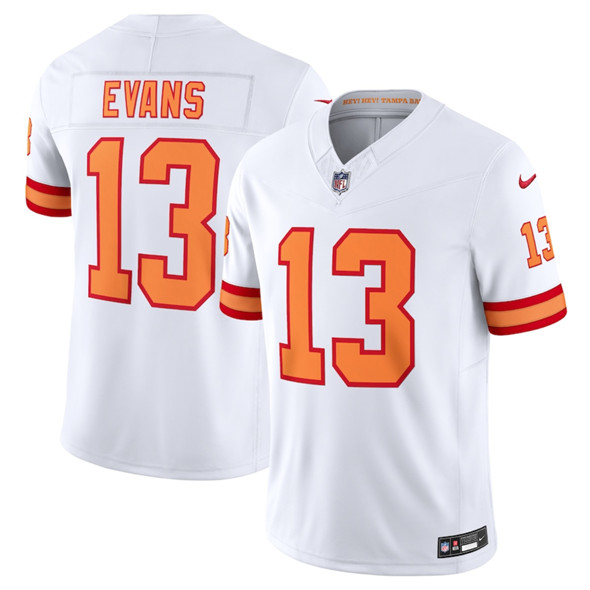 Men's Tampa Bay Buccaneers 13 Mike Evans White 2025 F.U.S.E. Vapor Limited Football Stitched Jersey