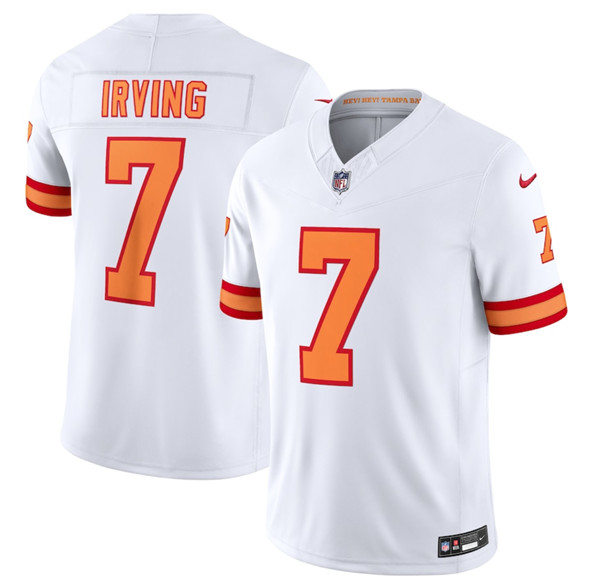 Men's Tampa Bay Buccaneers 7 Bucky Irving White 2025 F.U.S.E. Vapor Limited Football Stitched Jersey