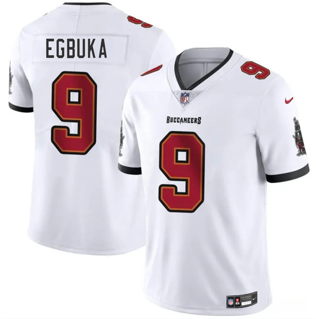 Men's Tampa Bay Buccaneers 9 Emeka Egbuka White 2025 Draft Vapor Untouchable Limited Football Stitched Jersey