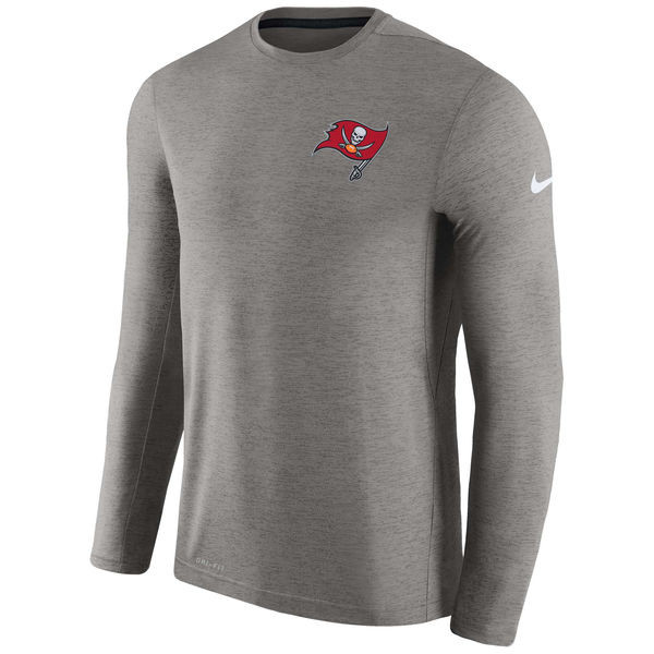Men's Tampa Bay Buccaneers  Charcoal Coaches Long Sleeve Performance T Shirt