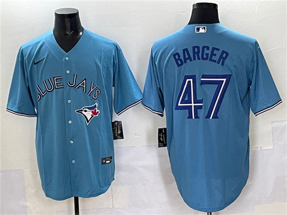 Men's Toronto Blue Jays 47 Addison Barger Blue Cool Base Stitched Baseball Jersey