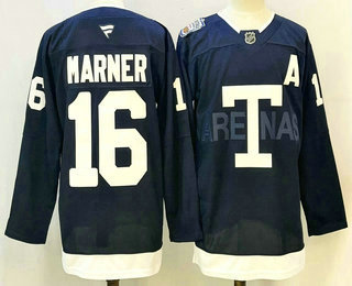 Men's Toronto Maple Leafs 16 Mitch Marner Navy Heritage Classic Stitched Authentic Jersey