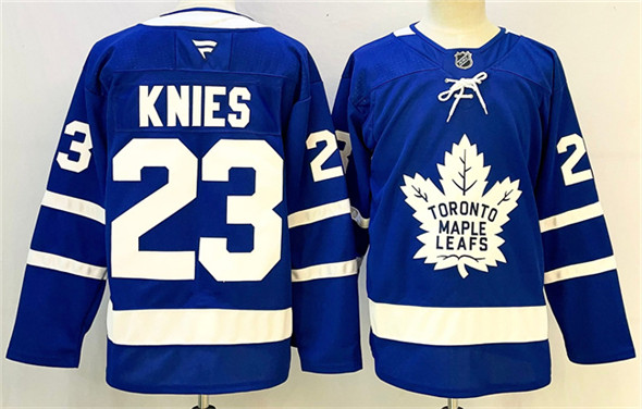 Men's Toronto Maple Leafs 23 Matthew Knies Blue 2024 25 Stitched Hockey Jersey