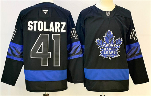 Men's Toronto Maple Leafs 41 Anthony Stolarz Black 2024 25 Stitched Hockey Jersey
