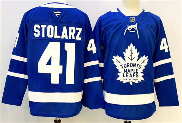 Men's Toronto Maple Leafs 41 Anthony Stolarz Blue 2024 25 Stitched Hockey Jersey