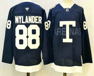 Men's Toronto Maple Leafs 88 William Nylander Navy Heritage Classic Stitched Authentic Jersey