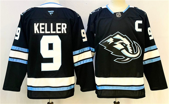 Men's Utah Mammoth 9 Clayton Keller Navy 2025 With C Patch Stitched Jersey