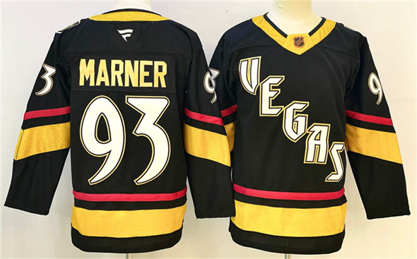 Men's Vegas Golden Knights 93 Mitch Marner Black 2024 25 Stitched Hockey Jersey