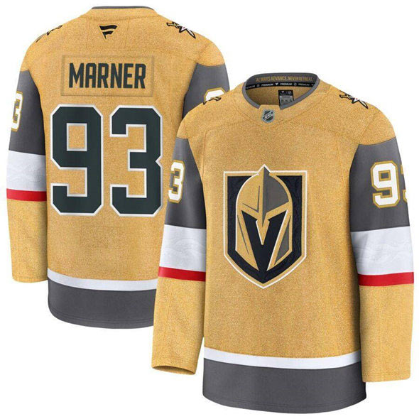 Men's Vegas Golden Knights 93 Mitchell Marner Gold 2024 25 Home Stitched Hockey Jersey