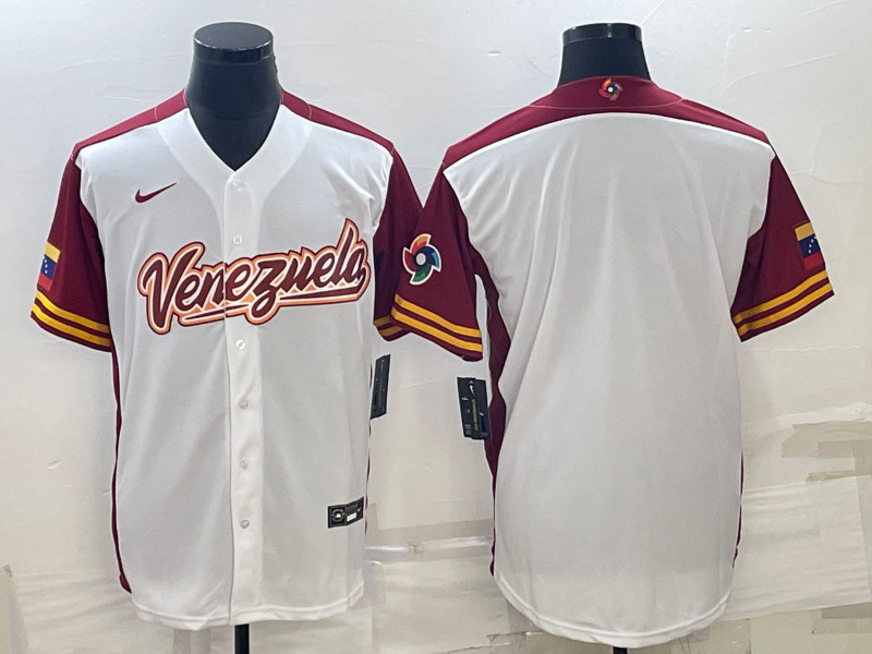 Men's Venezuela Blank White 2023 World Baseball Classic Jersey