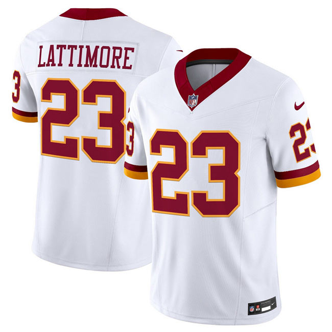 Men's Washington Commanders 23 Marshon Lattimore White 2025 F.U.S.E. Throwback Vapor Limited Football Stitched Jersey