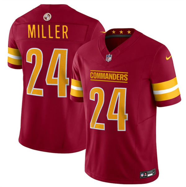 Men's Washington Commanders 24 Von Miller Burgundy 2025 F.U.S.E. Vapor Limited Football Stitched Jersey