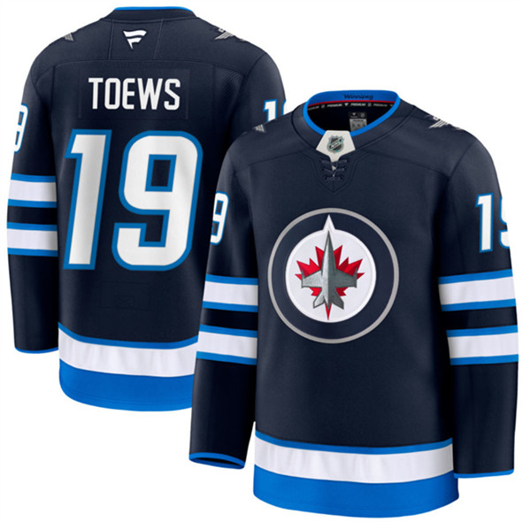 Men's Winnipeg Jets 19 Jonathan Toews Navy 2024 25 Home Stitched Hockey Jersey