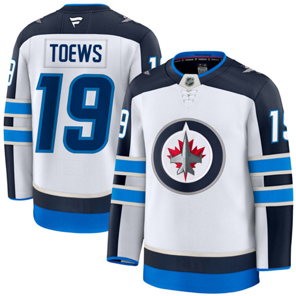 Men's Winnipeg Jets 19 Jonathan Toews White 2024 25 Away Stitched Hockey Jersey