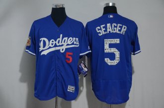 Men 2017 Spring Training Los Angeles Dodgers 5 Seager Blue Baseball Jersey