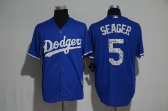 Men 2017 Spring Training Los Angeles Dodgers5 Corey Seager Blue Baseball Jersey