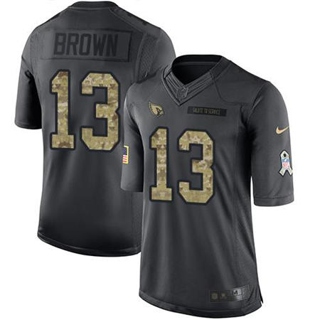 Men Arizona Cardinals 13 Jaron Brown  Anthracite 2016 Salute to Service Jersey