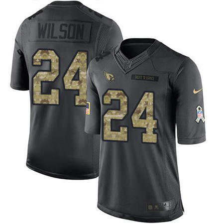 Men Arizona Cardinals 24 Adrian Wilson  Anthracite 2016 Salute to Service Jersey