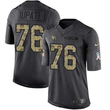 Men Arizona Cardinals 76 Mike Iupati  Anthracite 2016 Salute to Service Jersey