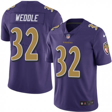Men Baltimore Ravens 32 Eric Weddle Limited Purple Rush NFL Jersey