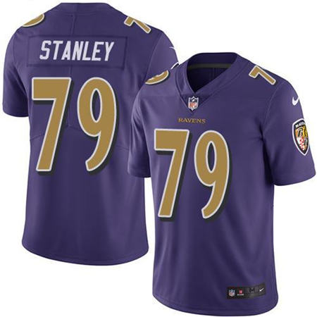 Men Baltimore Ravens 79 Ronnie Stanley Limited Purple Rush NFL Jersey