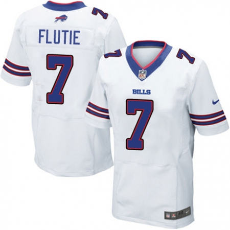 Men Buffalo Bills 7 Doug Flutie  Elite White Stitched NFL Jersey