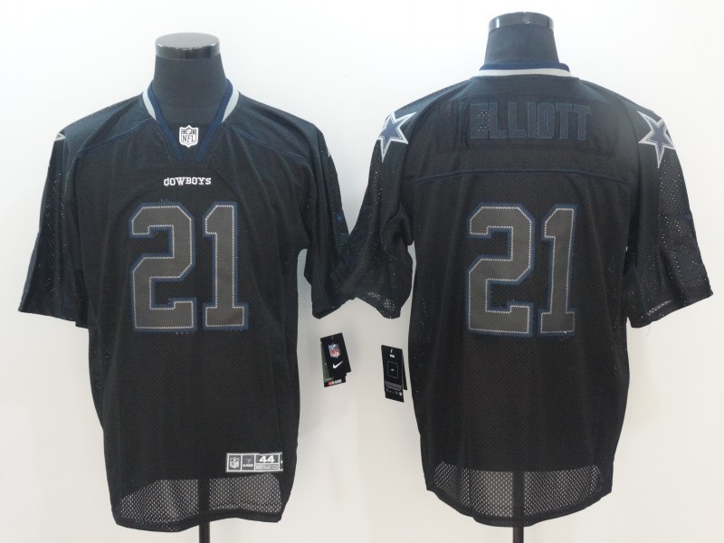 Men Dallas Cowboys 21 Ezekiel Elliott Elite Black Shadow NFL Jersey