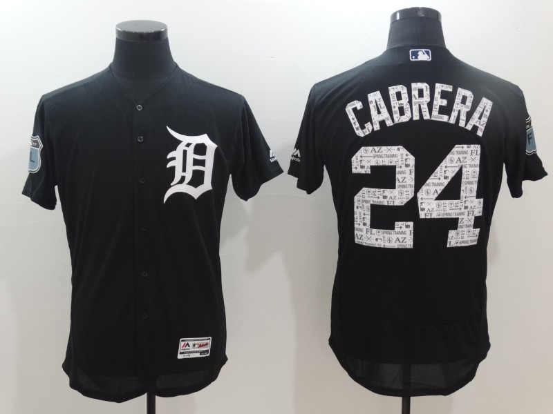 Men Detroit Tigers Miguel Cabrera Majestic Navy 2017 Spring Training Cool Base Player Jersey