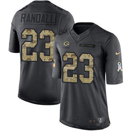 Men Green Bay Packers 23 Damarious Randall  Anthracite 2016 Salute to Service Jersey