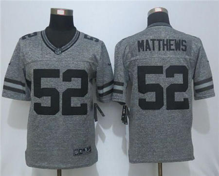 Men Green Bay Packers 52 Clay Matthews Gray Gridiron Gray Limited Jersey