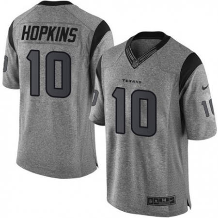 Men Houston Texans 10 DeAndre Hopkins  Limited Gray Gridiron NFL Jersey