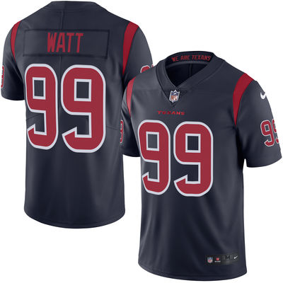 Men Houston Texans 99 J J Watt Navy Color Rush Stitched NFL Jersey