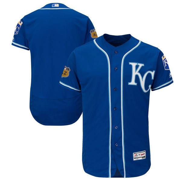 Men Kansas City Royals Majestic Royal 2017 Spring Training Flex Base Team Jersey