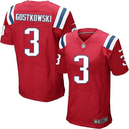 Men New England Patriots 3 Stephen Gostkowski  Red Alternate Elite Stitched NFL Jersey