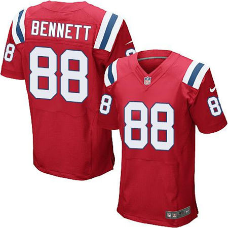 Men New England Patriots 88 Martellus Bennett Red Alternate Elite Stitched NFL Jersey
