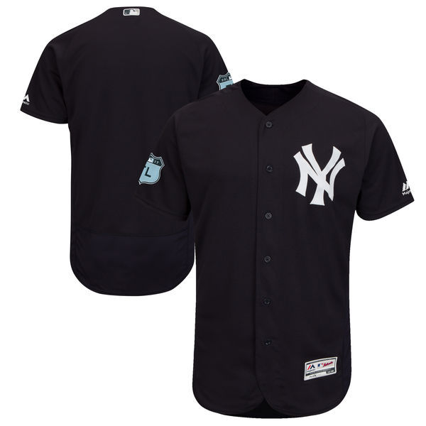 Men New York Yankees Majestic Navy 2017 Spring Training Flex Base Team Jersey