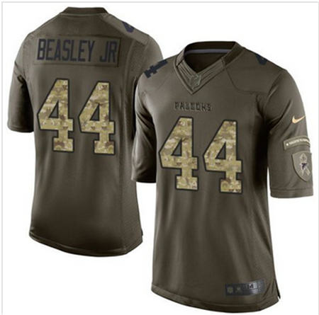 Men  Atlanta Falcons 44 Vic Beasley Jr Green Salute To Service Limited Stitched NFL Jersey