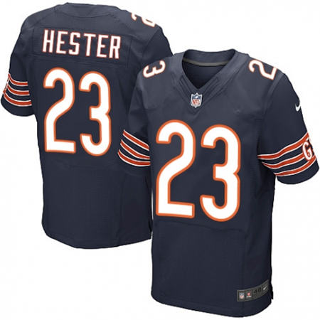 Men  Chicago Bears 23 Devin Hester Elite Navy Blue Team Color NFL Jersey