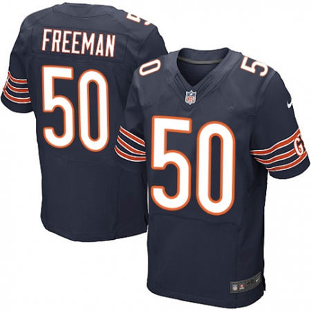 Men  Chicago Bears 50 Jerrell Freeman Elite Navy Blue Team Color NFL Jersey