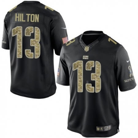Men  Indianapolis Colts 13 T Y Hilton Black Salute to Service Limited Stitched NFL Jersey