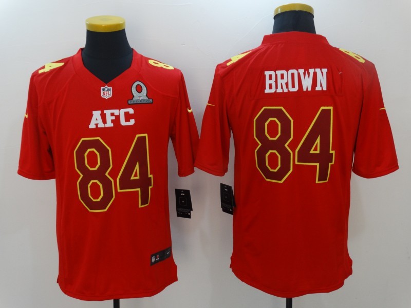 Men  Pittsburgh Steelers 84 Antonio Brown Limited Red 2017 Pro Bowl NFL Jersey